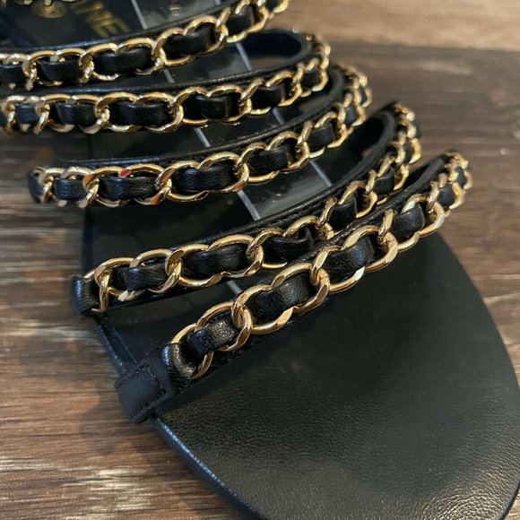 CHANEL 18 SS Leather Gold Chain Gladiator Sandals - Picture 7 of 12